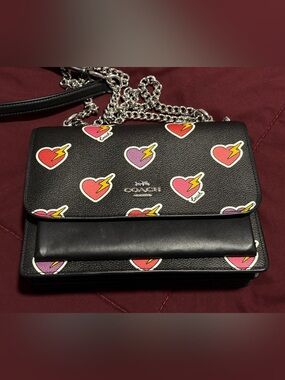 COACH Klare Heart Bolt Print Crossbody Bag